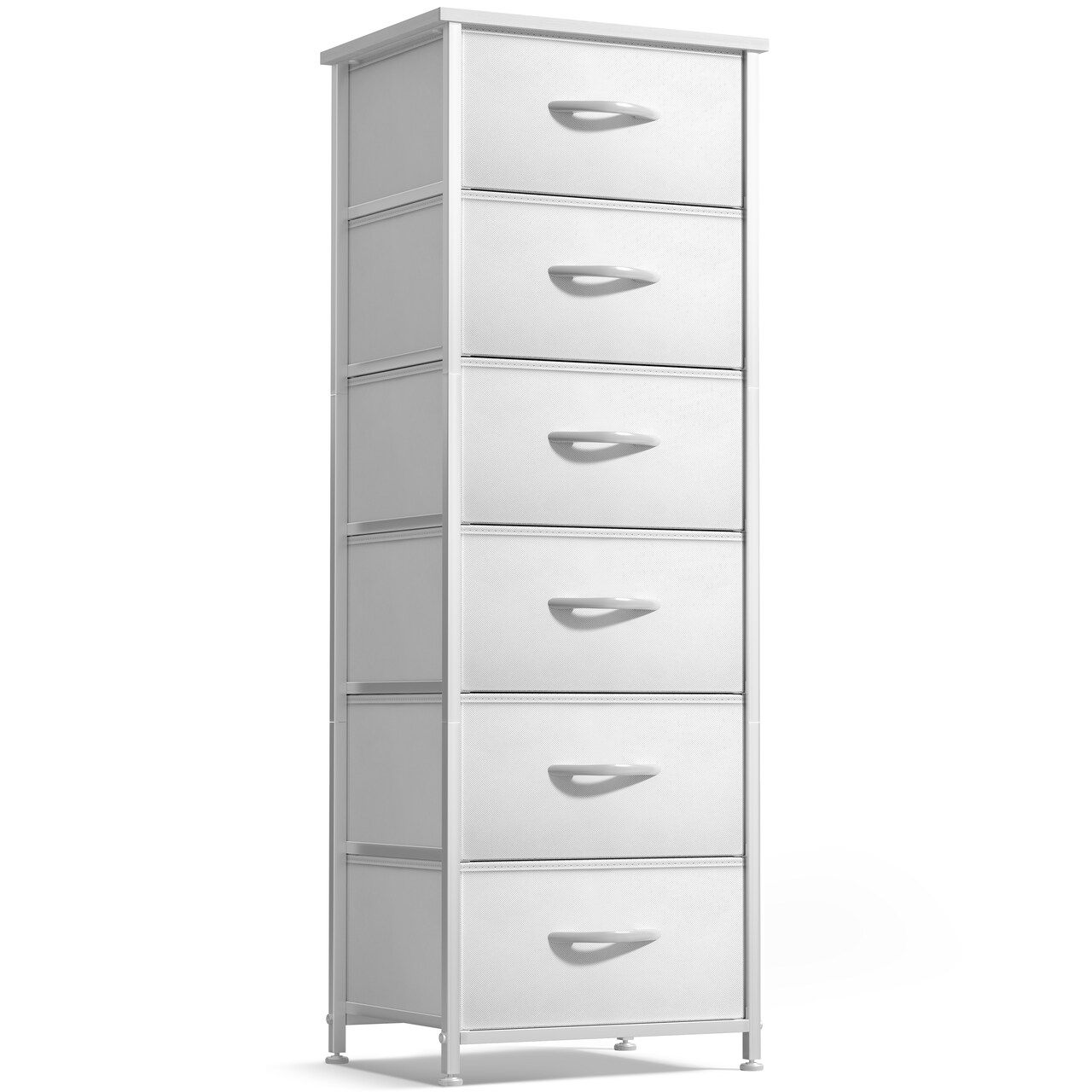 Sorbus 6 Drawers Tall Dresser with Steel Frame, Wood Top & Easy Pull Foldable Fabric Bins